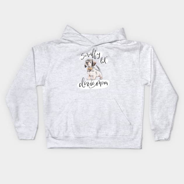 Scruffy Doxie Mom Kids Hoodie by stuckyillustration